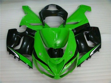 Carenagem Kawasaki ZX6R 2005-2006 - Verde Branco Preto
