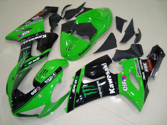 Carenagem Kawasaki ZX6R 2005-2006 - Verde Monster Carenagem Kawasaki ZX6R 2005-2006 - Verde Monster