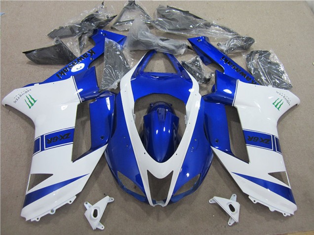 Carenagem Kawasaki ZX6R 2007-2008 - Azul Branco Monster Carenagem Kawasaki ZX6R 2007-2008 - Azul Branco Monster