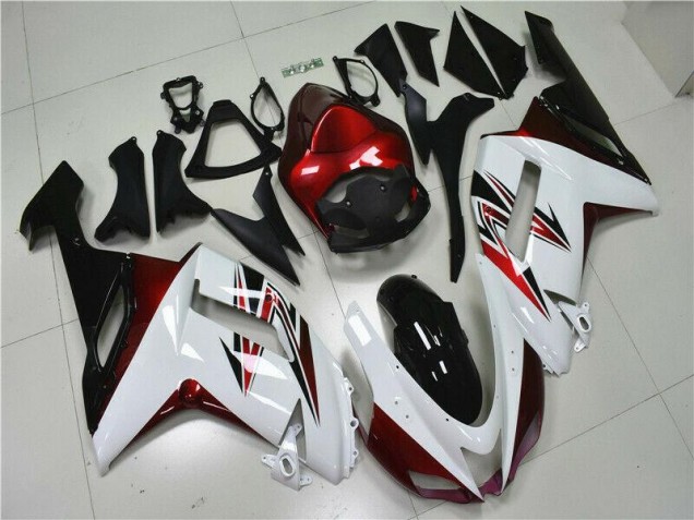 Carenagem Kawasaki ZX6R 2007-2008 - Branco Preto Vermelho Carenagem Kawasaki ZX6R 2007-2008 - Branco Preto Vermelho