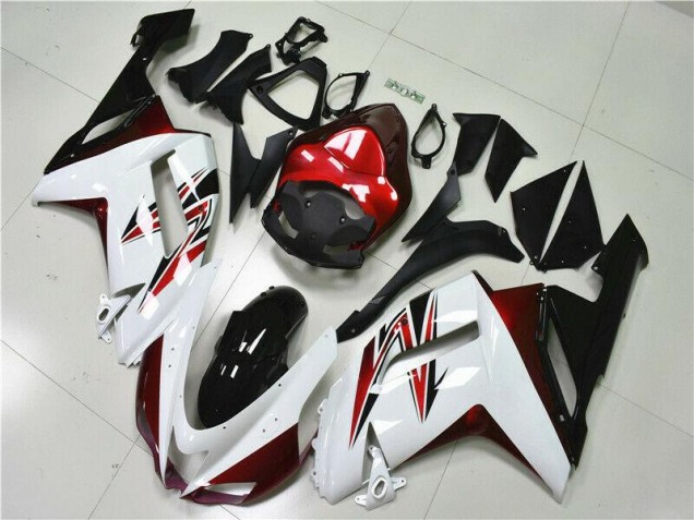 Carenagem Kawasaki ZX6R 2007-2008 - Branco Preto Vermelho Carenagem Kawasaki ZX6R 2007-2008 - Branco Preto Vermelho