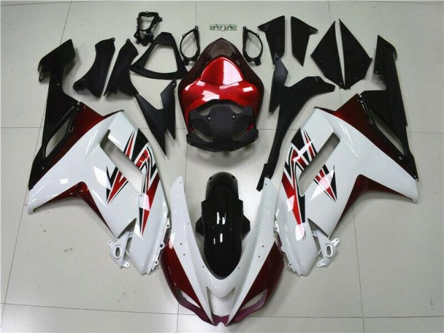 Carenagem Kawasaki ZX6R 2007-2008 - Branco Preto Vermelho Carenagem Kawasaki ZX6R 2007-2008 - Branco Preto Vermelho