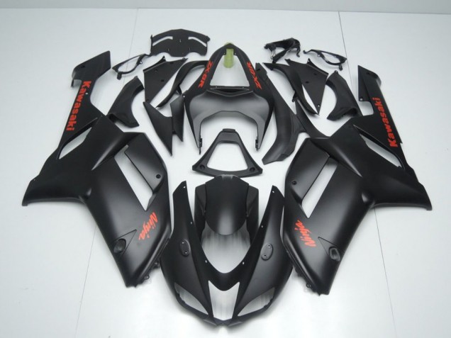 Carenagem Kawasaki ZX6R 2007-2008 - Preto Fosco & Vermelho Adesivo Carenagem Kawasaki ZX6R 2007-2008 - Preto Fosco & Vermelho Adesivo