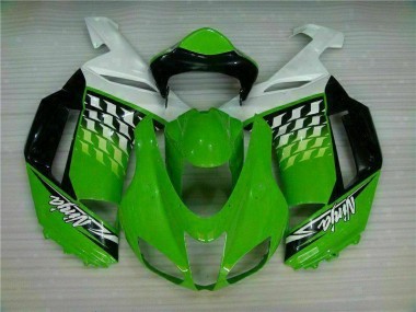 Carenagem Kawasaki ZX6R 2007-2008 - Verde Branco Ninja