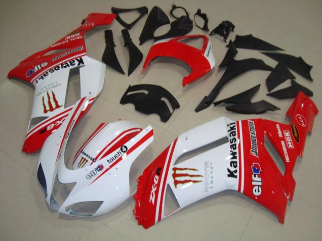 Carenagem Kawasaki ZX6R 2007-2008 - Vermelho & Branco Carenagem Kawasaki ZX6R 2007-2008 - Vermelho & Branco