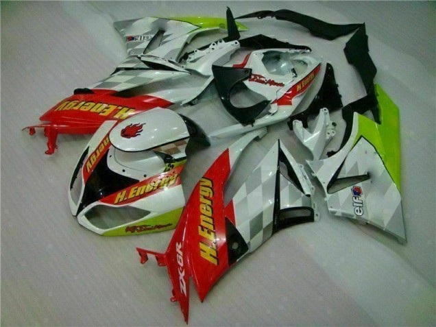 Carenagem Kawasaki ZX6R 2009-2012 - Branco Vermelho H. Energy Carenagem Kawasaki ZX6R 2009-2012 - Branco Vermelho H. Energy