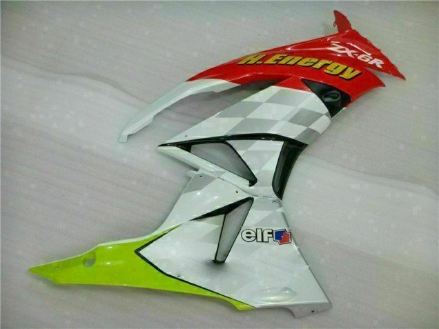 Carenagem Kawasaki ZX6R 2009-2012 - Branco Vermelho H. Energy Carenagem Kawasaki ZX6R 2009-2012 - Branco Vermelho H. Energy