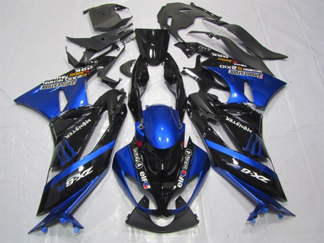 Carenagem Kawasaki ZX6R 2009-2012 - Preto Azul Monster Carenagem Kawasaki ZX6R 2009-2012 - Preto Azul Monster