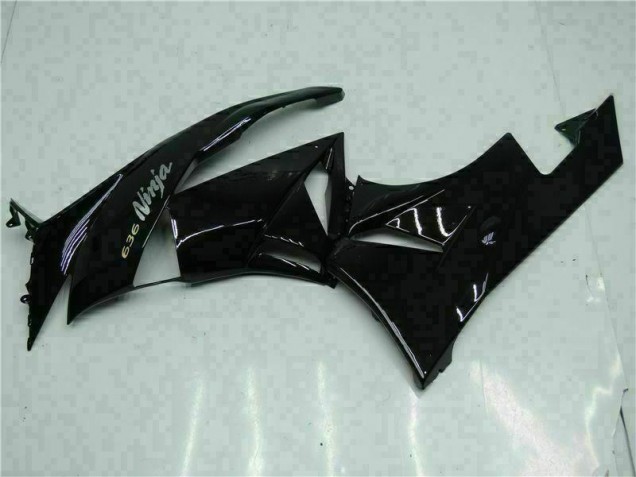 Carenagem Kawasaki ZX6R 2009-2012 - Preto Branco Ninja 636