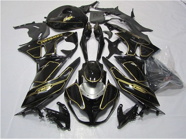 Carenagem Kawasaki ZX6R 2009-2012 - Preto Ouro Carenagem Kawasaki ZX6R 2009-2012 - Preto Ouro