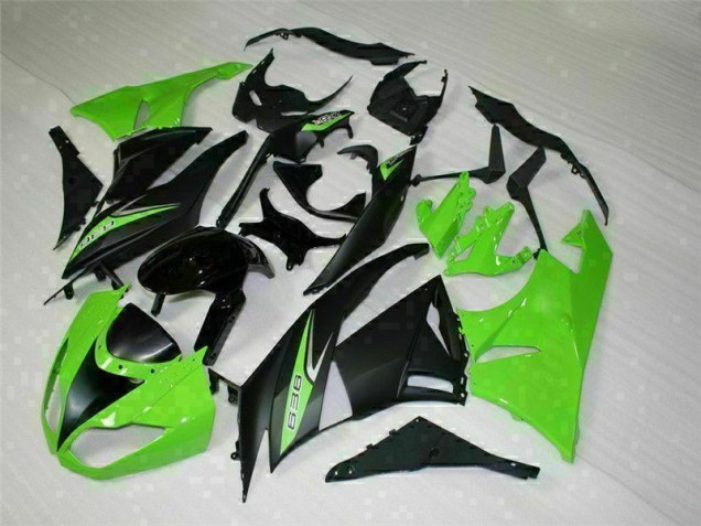 Carenagem Kawasaki ZX6R 2009-2012 - Preto Verde 636 Carenagem Kawasaki ZX6R 2009-2012 - Preto Verde 636