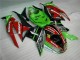 Carenagem Kawasaki ZX6R 2009-2012 - Preto Vermelho Verdecard