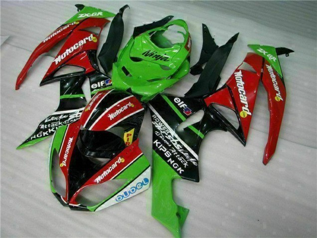 Carenagem Kawasaki ZX6R 2009-2012 - Preto Vermelho Verdecard
