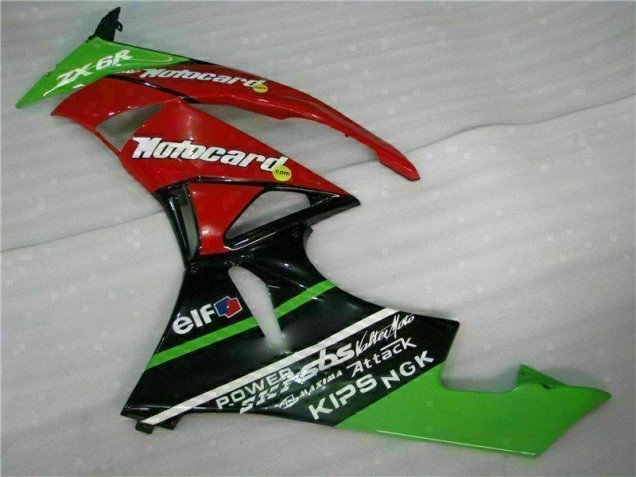 Carenagem Kawasaki ZX6R 2009-2012 - Preto Vermelho Verdecard