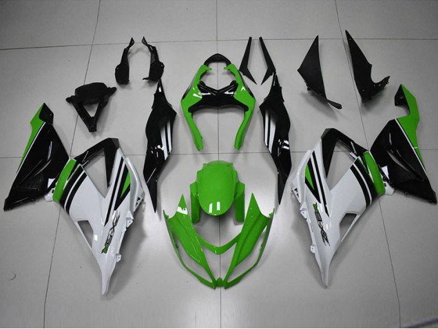 Carenagem Kawasaki ZX6R 2013-2018 - Preto Verde Branco Carenagem Kawasaki ZX6R 2013-2018 - Preto Verde Branco