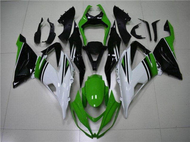 Carenagem Kawasaki ZX6R 2013-2018 - Verde Branco Preto Carenagem Kawasaki ZX6R 2013-2018 - Verde Branco Preto