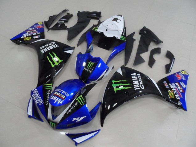 Carenagem & Plástico Yamaha R1 2009-2011 - Azul Preto Monster Carenagem & Plástico Yamaha R1 2009-2011 - Azul Preto Monster