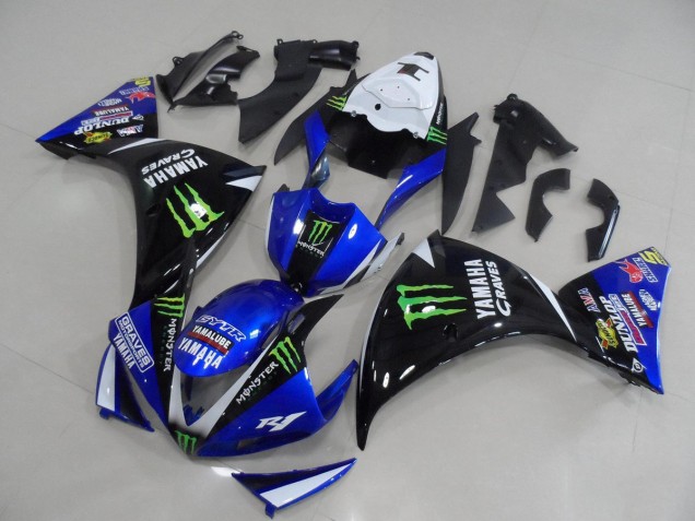 Carenagem & Plástico Yamaha R1 2012-2014 - Azul Preto Monster Carenagem & Plástico Yamaha R1 2012-2014 - Azul Preto Monster