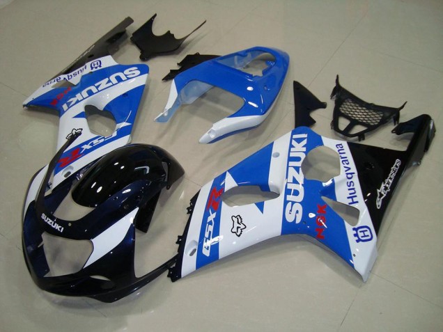 Carenagem Suzuki GSXR 1000 K1 2000-2002 - Preto Azul Branco Carenagem Suzuki GSXR 1000 K1 2000-2002 - Preto Azul Branco
