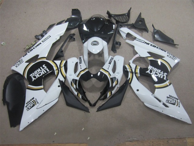 Carenagem Suzuki GSXR 1000 K5 2005-2006 - Branco Lucky Strike Preto Motul Carenagem Suzuki GSXR 1000 K5 2005-2006 - Branco Lucky Strike Preto Motul