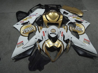Carenagem Suzuki GSXR 1000 K5 2005-2006 - Branco Ouro Lucky Strike Motul