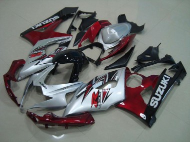 Carenagem Suzuki GSXR 1000 K5 2005-2006 - Prata Vermelho