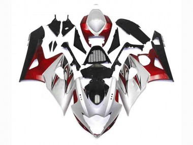 Carenagem Suzuki GSXR 1000 K5 2005-2006 - Prata Vermelho Preto