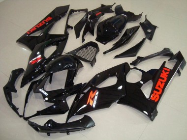 Carenagem Suzuki GSXR 1000 K5 2005-2006 - Preto Brilhante Vermelho Adesivo