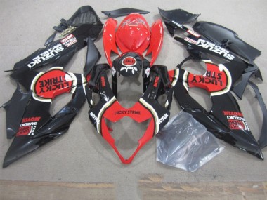 Carenagem Suzuki GSXR 1000 K5 2005-2006 - Preto Lucky Strike Vermelho Motul