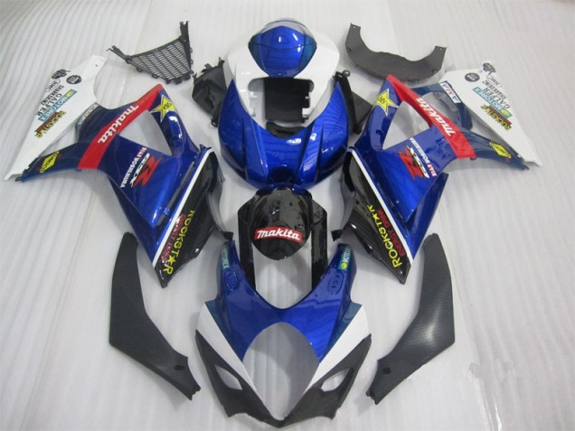 Carenagem Suzuki GSXR 1000 K7 2007-2008 - Azul Preto Rockstar Carenagem Suzuki GSXR 1000 K7 2007-2008 - Azul Preto Rockstar