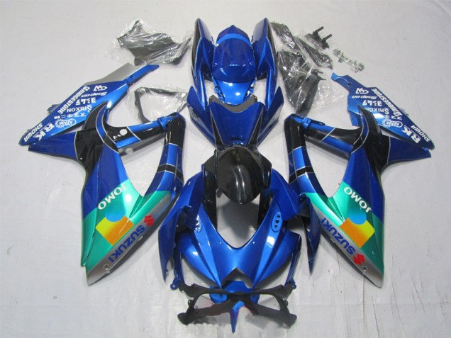 Carenagem Suzuki GSXR 1000 K7 2007-2008 - Azul Preto Verde Jomo