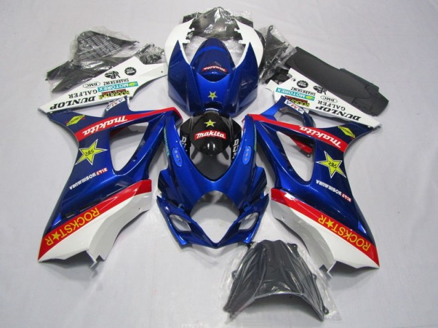 Carenagem Suzuki GSXR 1000 K7 2007-2008 - Azul Vermelho Rockstar