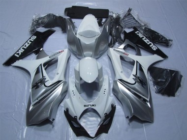 Carenagem Suzuki GSXR 1000 K7 2007-2008 - Branco Prata Preto