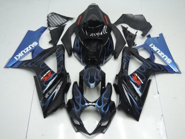 Carenagem Suzuki GSXR 1000 K7 2007-2008 - Preto Azul Chama