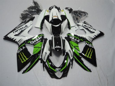 Carenagem Suzuki GSXR 1000 K9 2009-2016 - Preto Branco Verde Monster Pizzoli