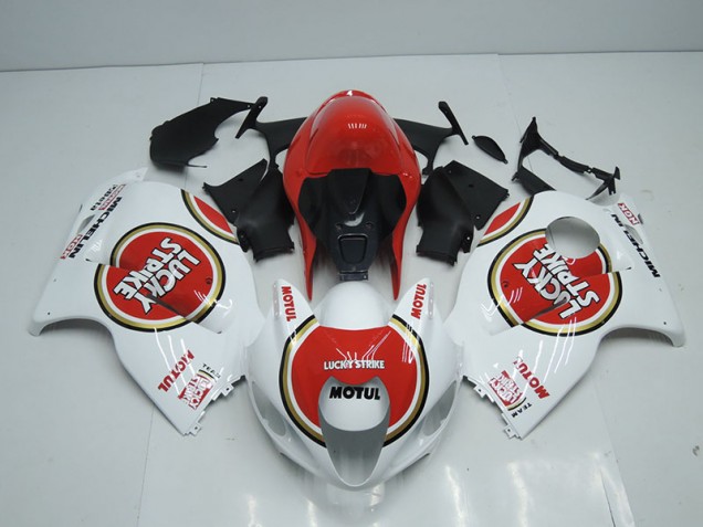 Carenagem Suzuki GSXR 1300 Hayabusa 1996-2007 - Branco Vermelho Lucky Strike Motul Carenagem Suzuki GSXR 1300 Hayabusa 1996-2007 - Branco Vermelho Lucky Strike Motul
