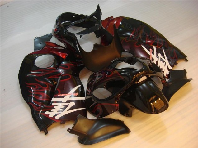 Carenagem Suzuki GSXR 1300 Hayabusa 2008-2019 - Preto Vermelho Chama Carenagem Suzuki GSXR 1300 Hayabusa 2008-2019 - Preto Vermelho Chama