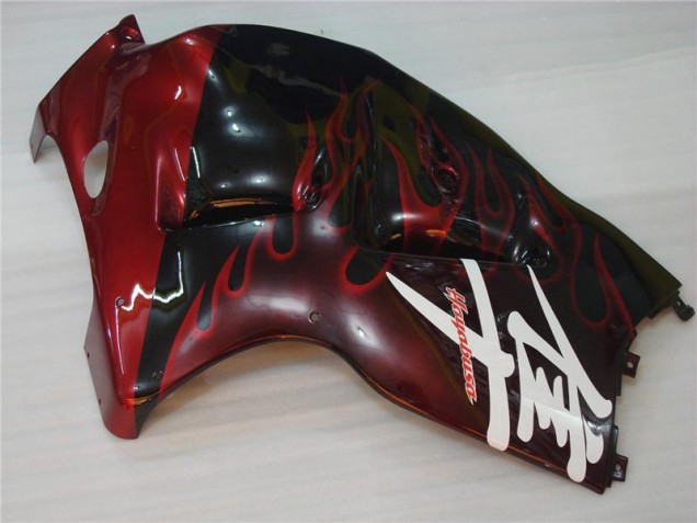 Carenagem Suzuki GSXR 1300 Hayabusa 2008-2019 - Preto Vermelho Chama Carenagem Suzuki GSXR 1300 Hayabusa 2008-2019 - Preto Vermelho Chama
