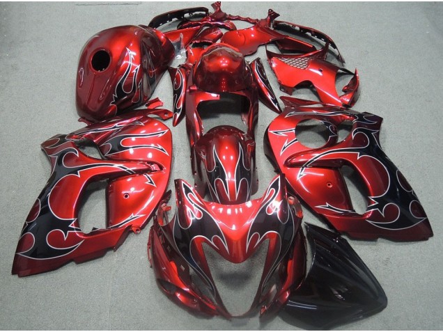 Carenagem Suzuki GSXR 1300 Hayabusa 2008-2019 - Vermelho Preto Chama Carenagem Suzuki GSXR 1300 Hayabusa 2008-2019 - Vermelho Preto Chama