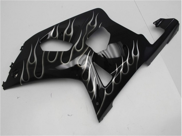 Carenagem Suzuki GSXR 600 / 750 K1 K2 K3 2001-2003 - Preto Branco Chama Carenagem Suzuki GSXR 600 / 750 K1 K2 K3 2001-2003 - Preto Branco Chama