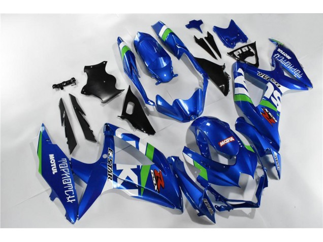 Carenagem Suzuki GSXR 600 / 750 K8 2008-2010 - Azul Branco Verde Carenagem Suzuki GSXR 600 / 750 K8 2008-2010 - Azul Branco Verde