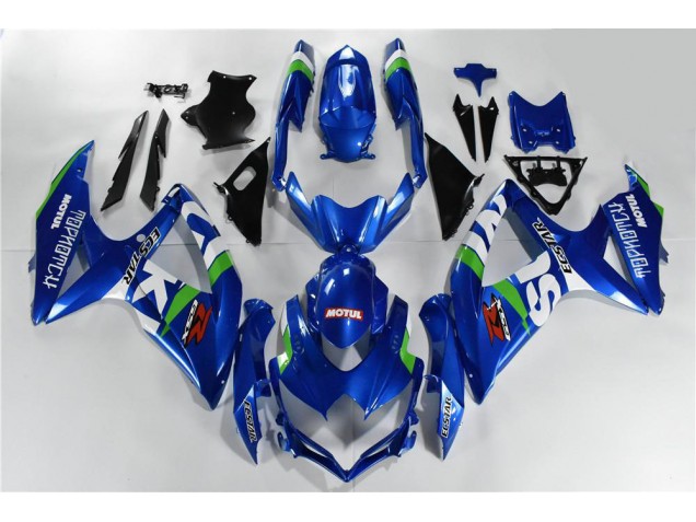Carenagem Suzuki GSXR 600 / 750 K8 2008-2010 - Azul Branco Verde Carenagem Suzuki GSXR 600 / 750 K8 2008-2010 - Azul Branco Verde