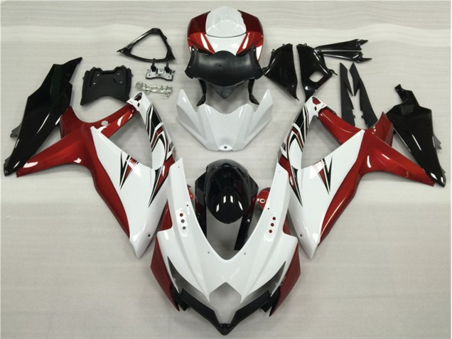 Carenagem Suzuki GSXR 600 / 750 K8 2008-2010 - Branco Vermelho Preto Carenagem Suzuki GSXR 600 / 750 K8 2008-2010 - Branco Vermelho Preto