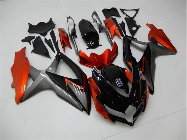 Carenagem Suzuki GSXR 600 / 750 K8 2008-2010 - Preto Laranja Cinzento Carenagem Suzuki GSXR 600 / 750 K8 2008-2010 - Preto Laranja Cinzento
