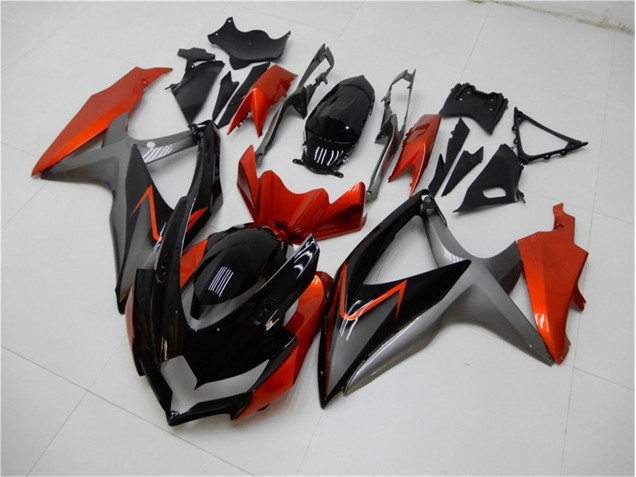 Carenagem Suzuki GSXR 600 / 750 K8 2008-2010 - Preto Laranja Cinzento Carenagem Suzuki GSXR 600 / 750 K8 2008-2010 - Preto Laranja Cinzento