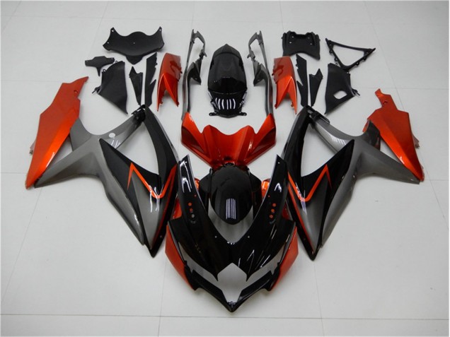 Carenagem Suzuki GSXR 600 / 750 K8 2008-2010 - Preto Laranja Cinzento Carenagem Suzuki GSXR 600 / 750 K8 2008-2010 - Preto Laranja Cinzento