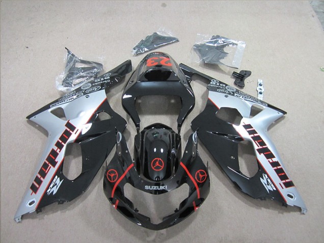 Carenagem Suzuki GSXR 600 K1 K2 K3 2001-2003 - Preto Prata Carenagem Suzuki GSXR 600 K1 K2 K3 2001-2003 - Preto Prata