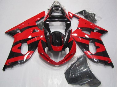 Carenagem Suzuki GSXR 600 K1 K2 K3 2001-2003 - Preto Vermelho