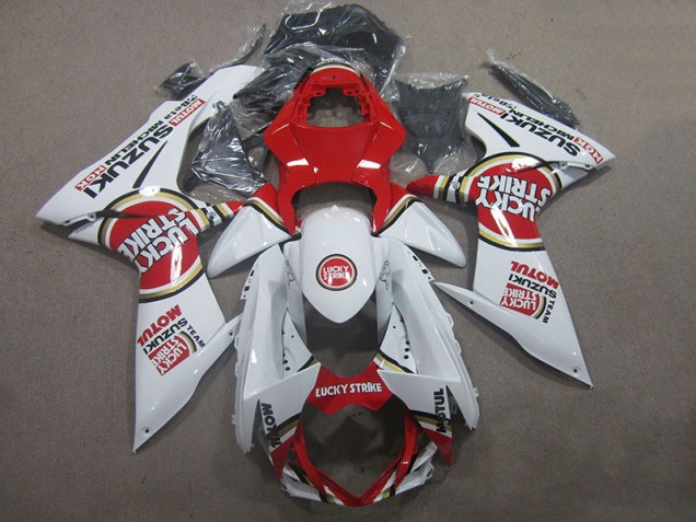Carenagem Suzuki GSXR 600 K11 2011-2021 - Branco Lucky Strike Vermelho Motul Carenagem Suzuki GSXR 600 K11 2011-2021 - Branco Lucky Strike Vermelho Motul