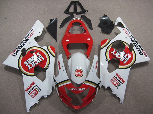 Carenagem Suzuki GSXR 600 K4 2004-2005 - Vermelho Branco Lucky Strike Motul Carenagem Suzuki GSXR 600 K4 2004-2005 - Vermelho Branco Lucky Strike Motul